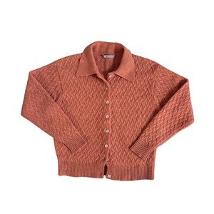 R. Classique Women's Cable Knit Sweater Tangerine